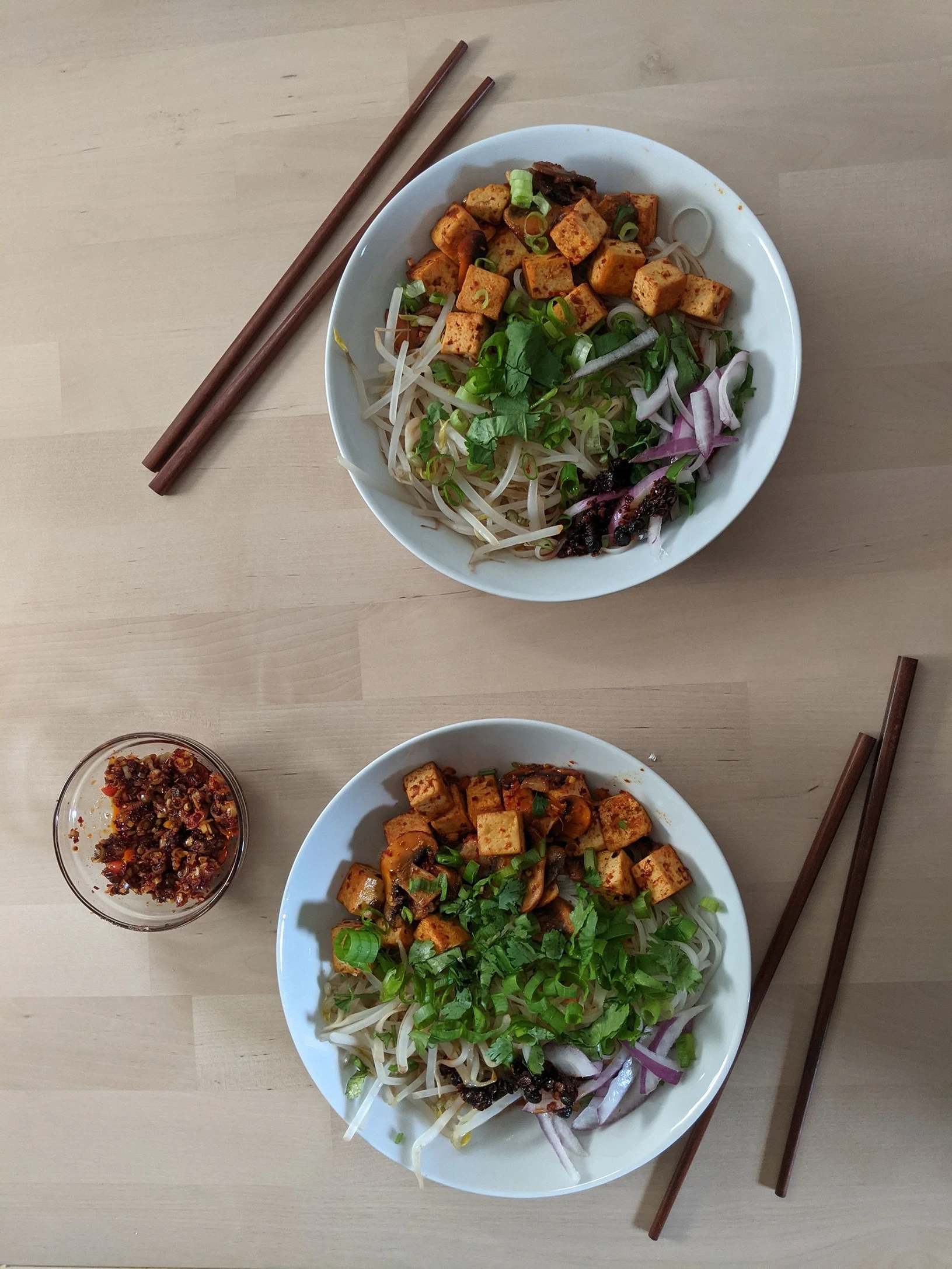 An attempt at making a Vietnamese soup called bun bo hue. Very spicy, better than pho.