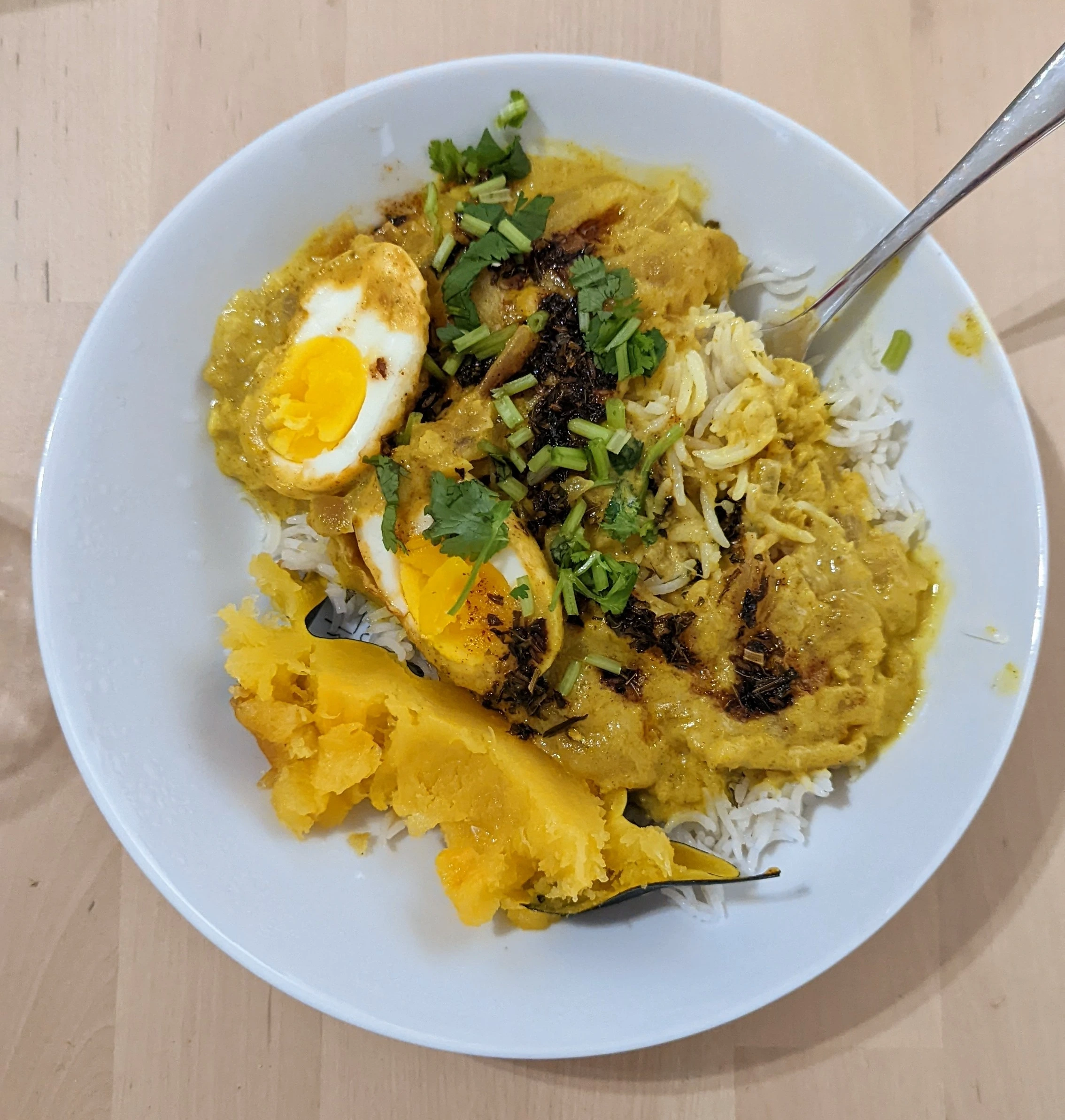 Wanted to make the in-laws something according to their dietary restrictions (AIP + keto), and this was the creation. Something like a Keralan curry I saw online, but then adjusted within those restrictions.