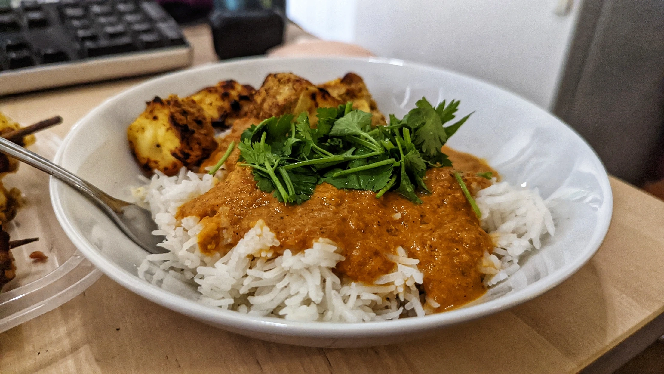 Tikka masala with tikka paneer.