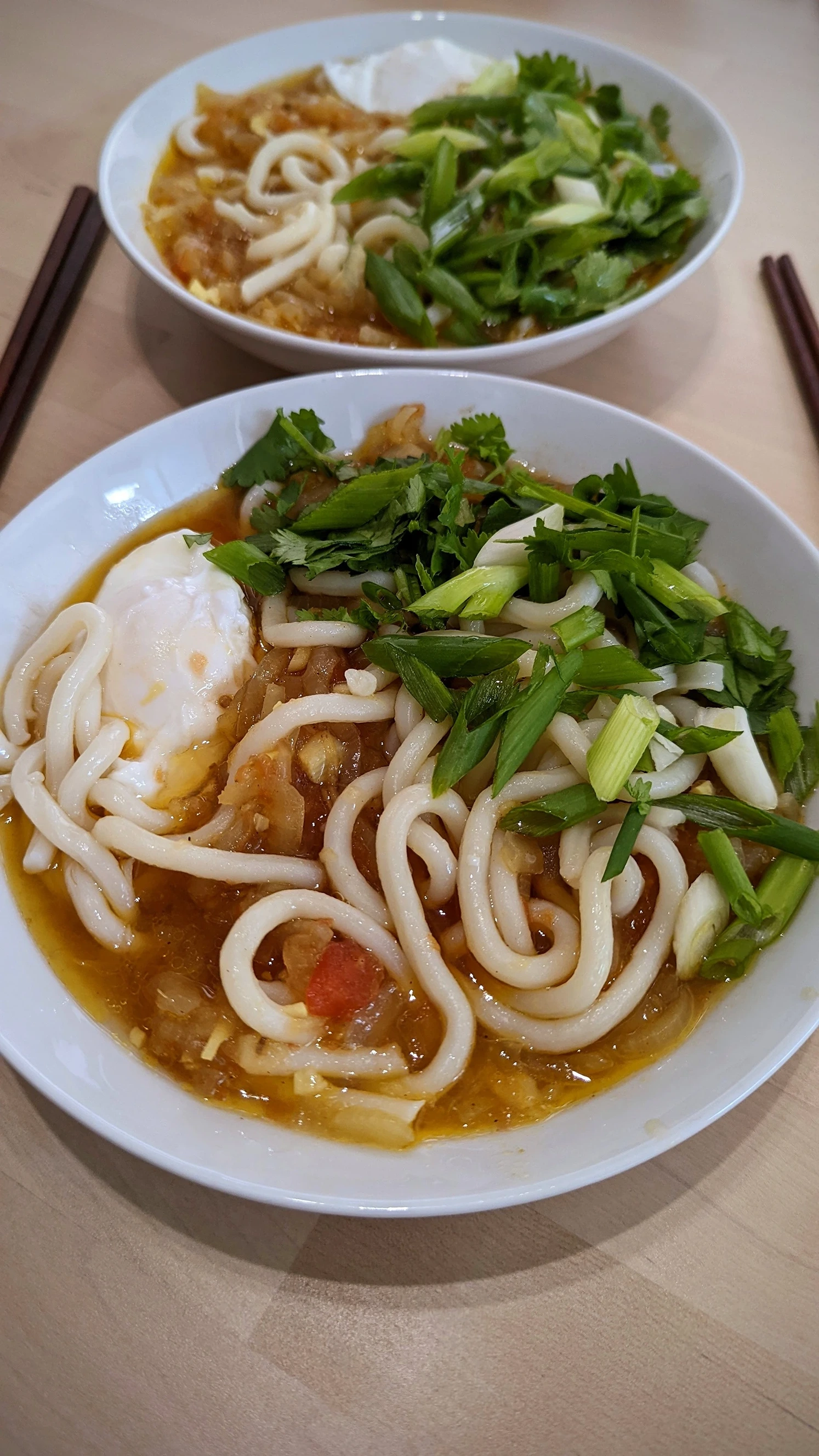 Tomato-broth udon using <a href=https://www.bonappetit.com/recipe/udon-in-buttery-tomato-and-soy-broth>this recipe</a>.